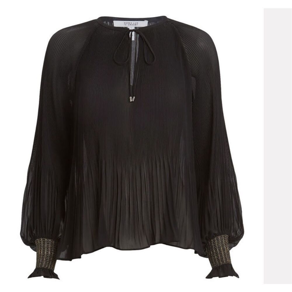DEREK LAM 10 CROSBY Helena Pleated Chiffon Blouse size 2
